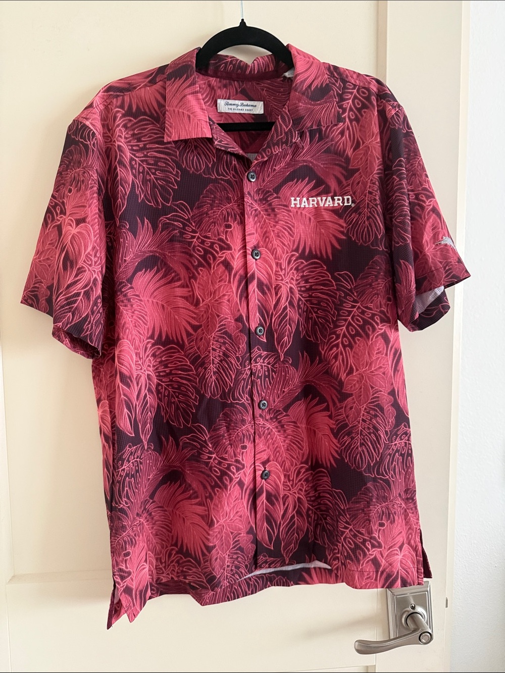 Men's Red Tropical Button-Up Shirt Harvard apparels